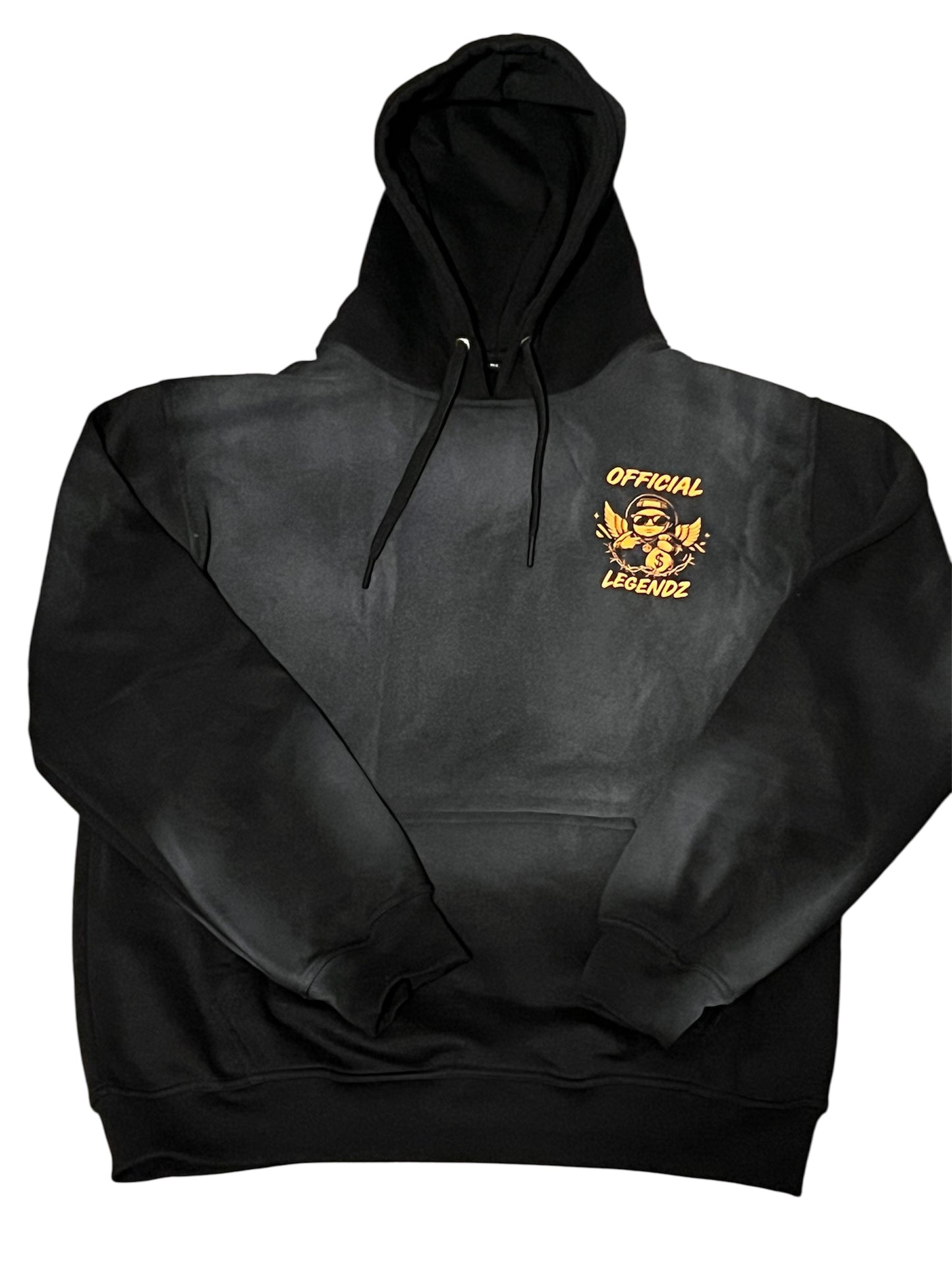 Black and Orange Washed Hoodie