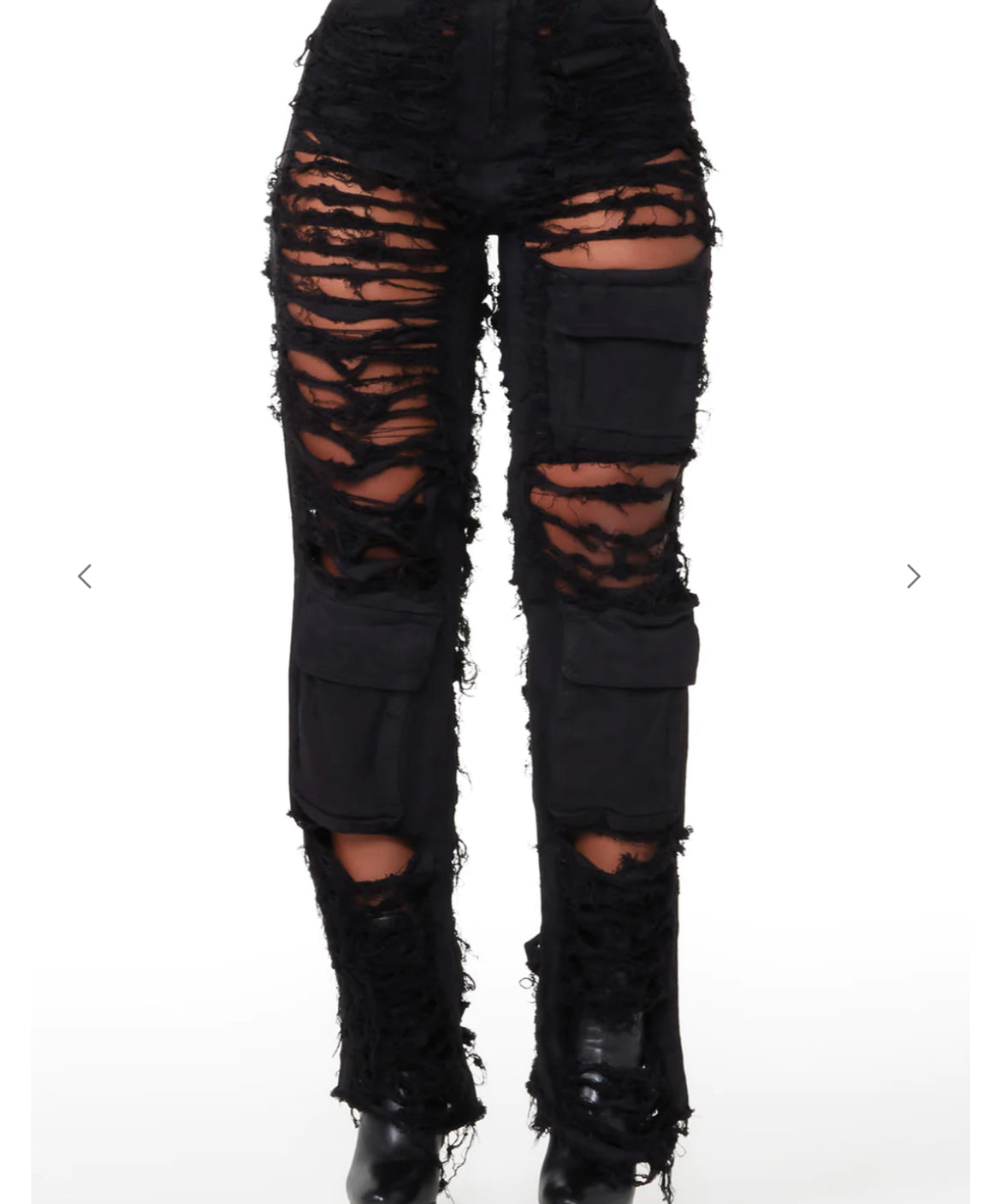 Black Stack Women Ripped Jeans